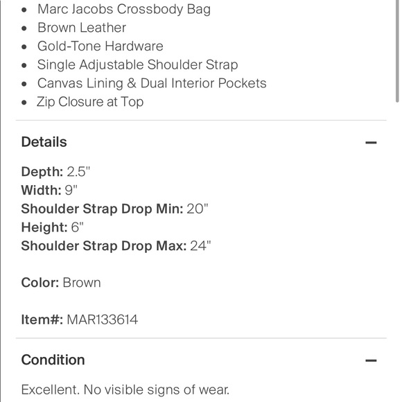 Marc Jacobs Brown Saddle Crossbody - Picture 9 of 9